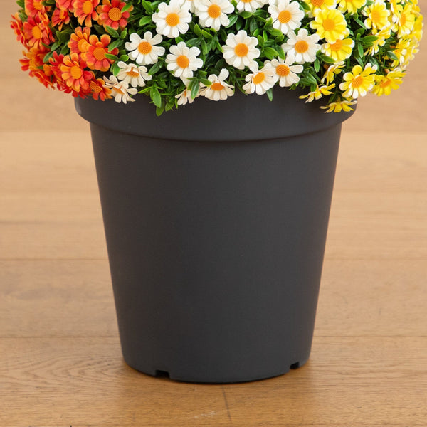 18” UV Resistant Autumn Artificial Fall Mixed Daisy Plant in Pot (Indoor/Outdoor)