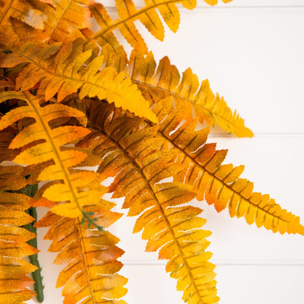 19" Autumn Artificial Fall Boston Fern - Set of 6