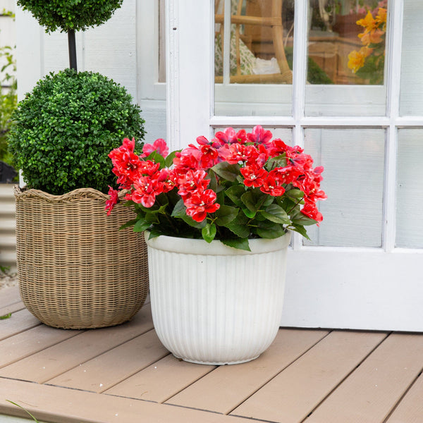 19" UV Resistant Artificial Azalea Bush (Indoor/Outdoor) - Set of 3