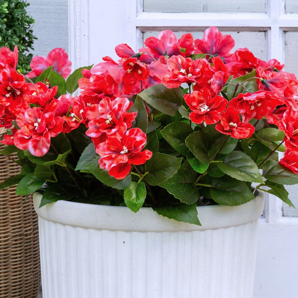 19" UV Resistant Artificial Azalea Bush (Indoor/Outdoor) - Set of 3