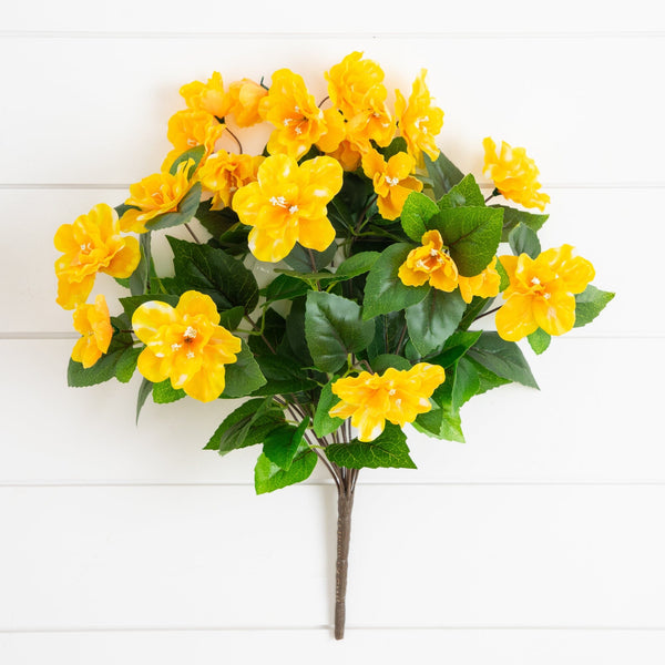 19" UV Resistant Artificial Azalea Bush (Indoor/Outdoor) - Set of 3