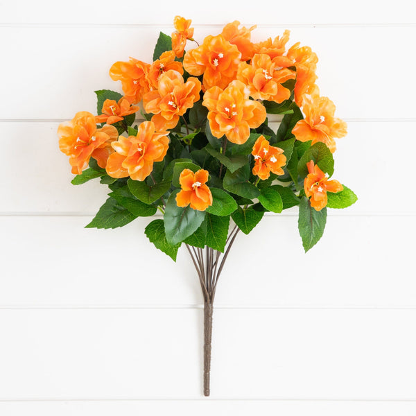 19" UV Resistant Artificial Azalea Bush (Indoor/Outdoor) - Set of 3