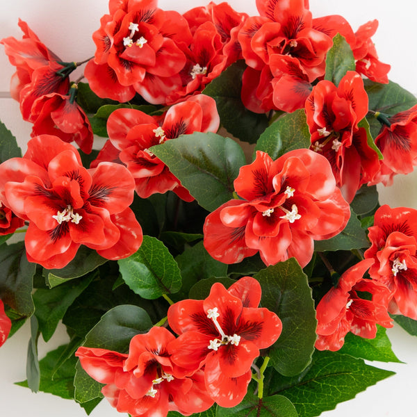 19" UV Resistant Artificial Azalea Bush (Indoor/Outdoor) - Set of 3