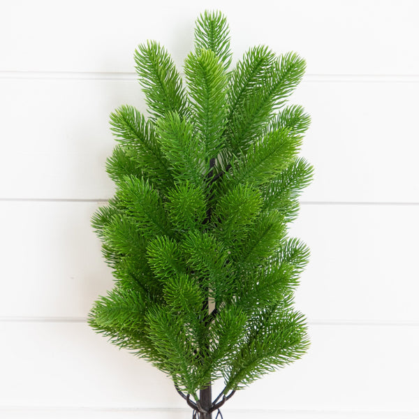 19” UV Resistant Artificial Christmas Pine with Stake (Indoor/Outdoor) - Set of 2