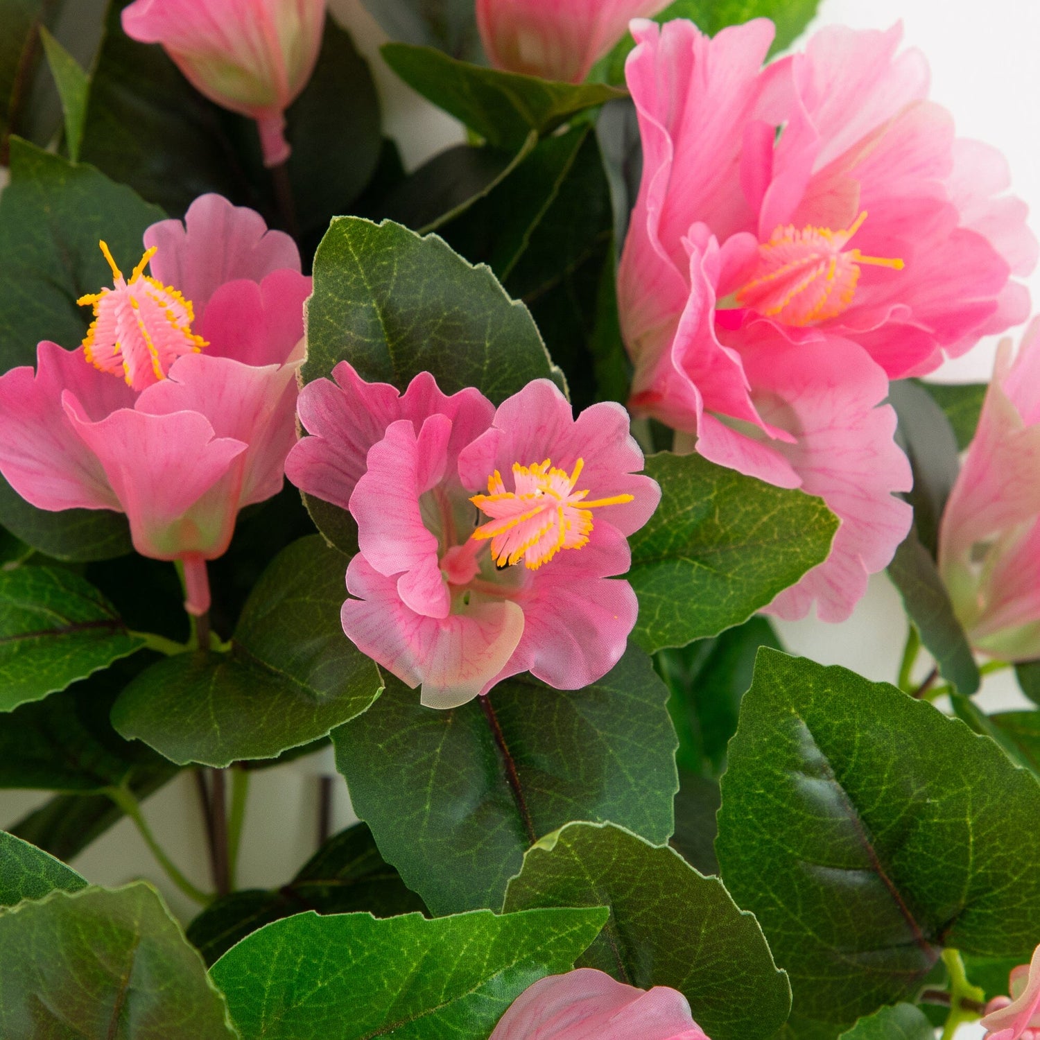 19" UV Resistant Artificial Hibiscus Bush (Indoor/Outdoor) - Set of 3