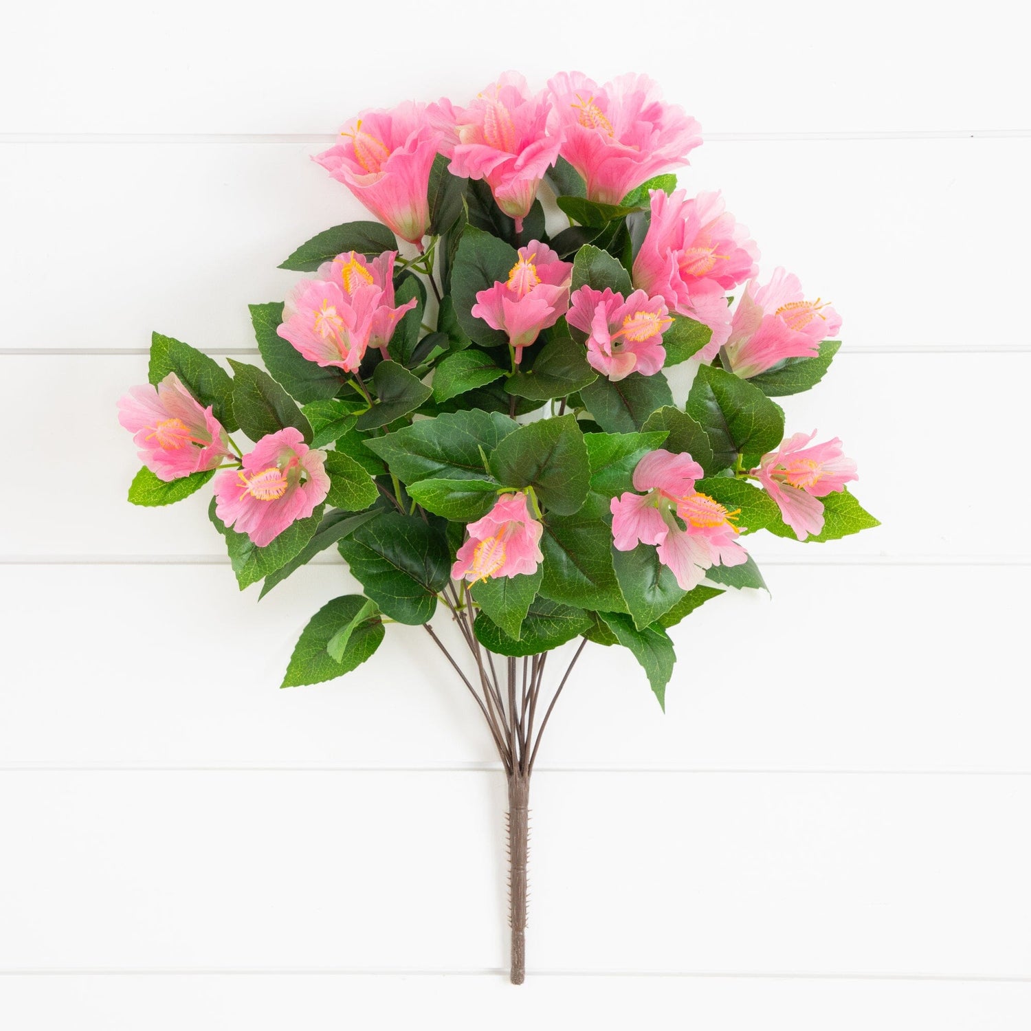 19" UV Resistant Artificial Hibiscus Bush (Indoor/Outdoor) - Set of 3