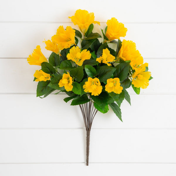 19" UV Resistant Artificial Hibiscus Bush (Indoor/Outdoor) - Set of 3