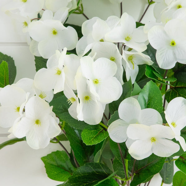 19" UV Resistant Artificial Hydrangea Bush (Indoor/Outdoor) - Set of 3