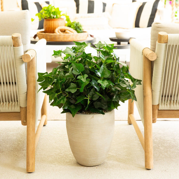 nearly natural indoor plants 19" UV Resistant Artificial Puff Ivy Bush (Indoor/Outdoor)