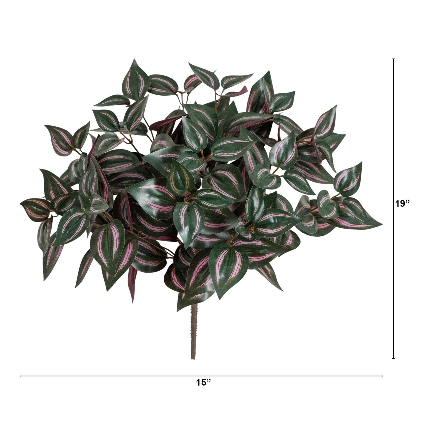 19" UV Resistant Artificial Wandering Jew Bush (Indoor/Outdoor)- Set of 3
