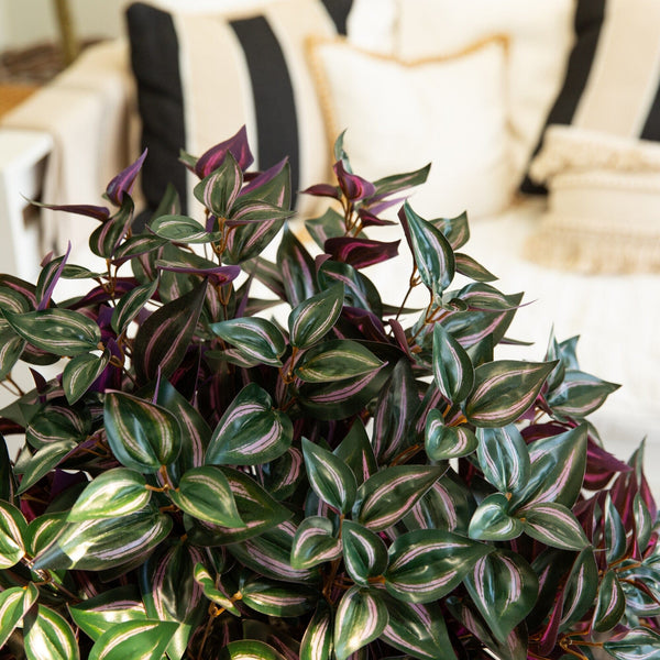 19" UV Resistant Artificial Wandering Jew Bush (Indoor/Outdoor)- Set of 3