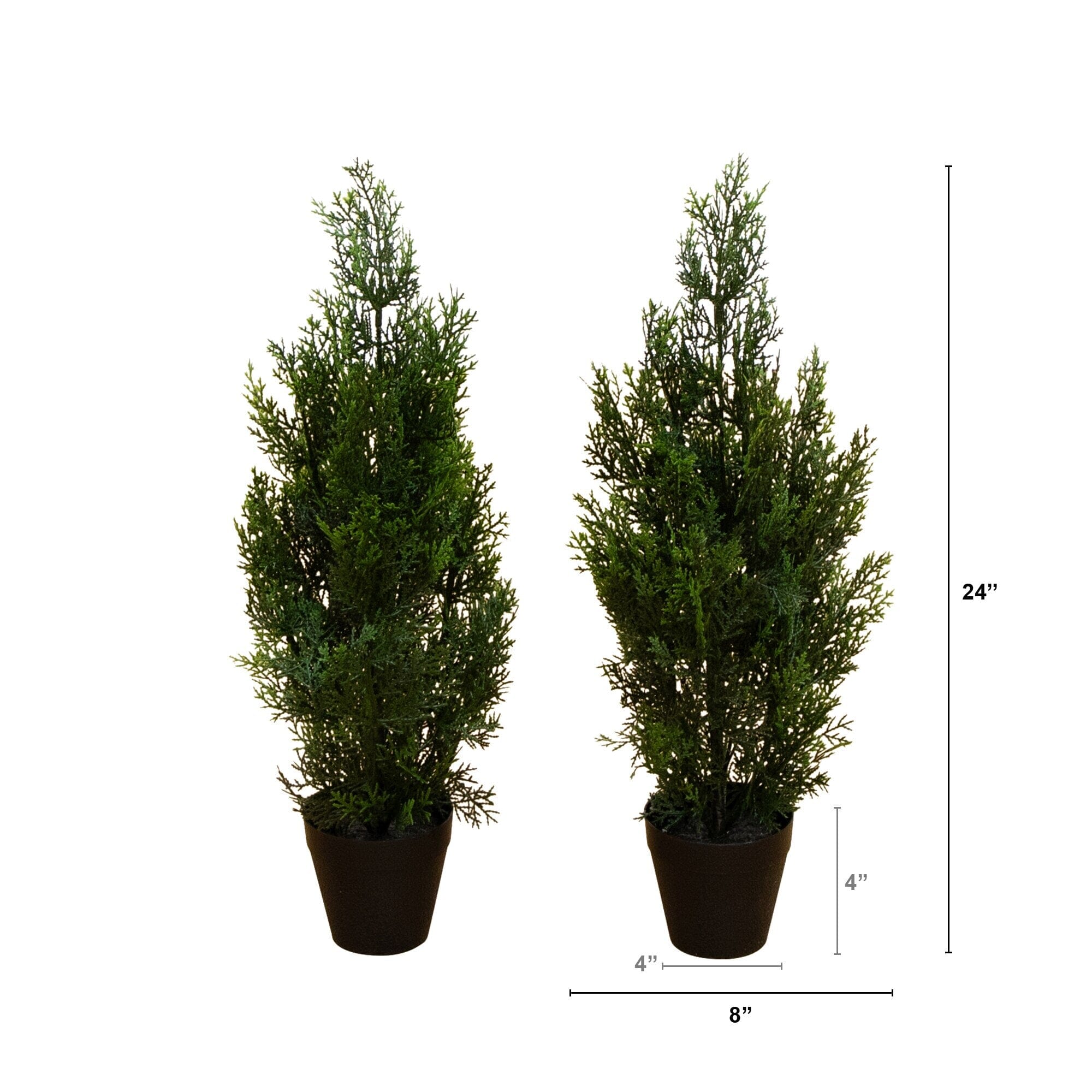 2' Mini Cedar Pine Tree UV Resistant (Indoor/Outdoor) - Set of 2