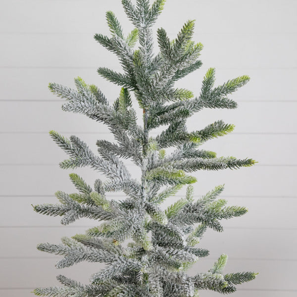 2' Artificial Frosted Christmas Tree in Black Decorative Urn