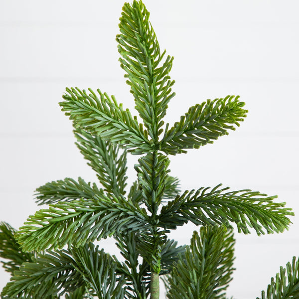 2' Artificial Real Touch Christmas Pine in White Decorative Planter