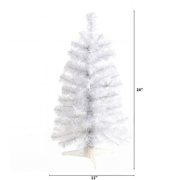2’ Artificial White Christmas Tree