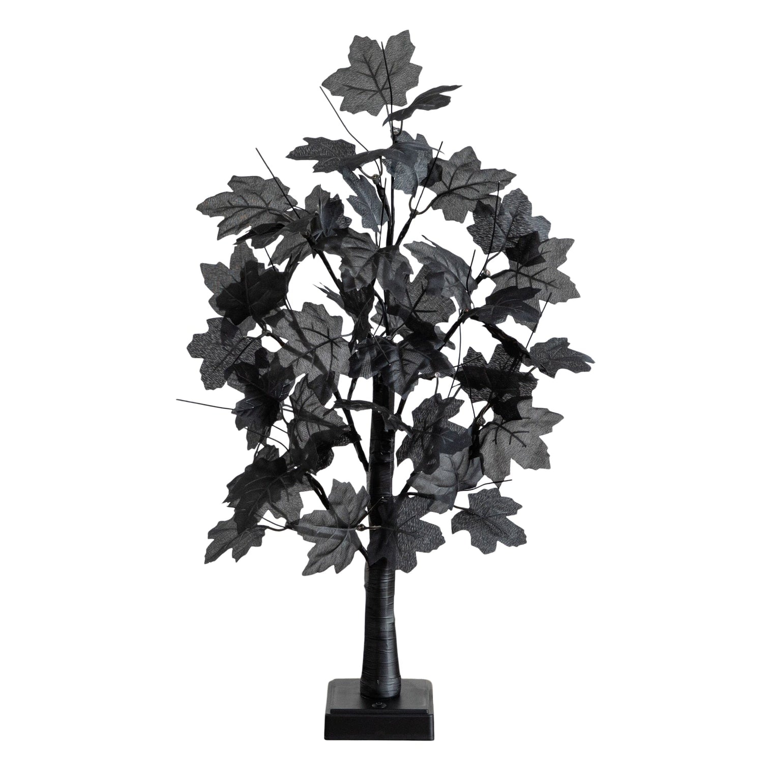 2' Pre-Lit Artificial Halloween Black Maple Tree with 24 Orange & Purple LED Lights