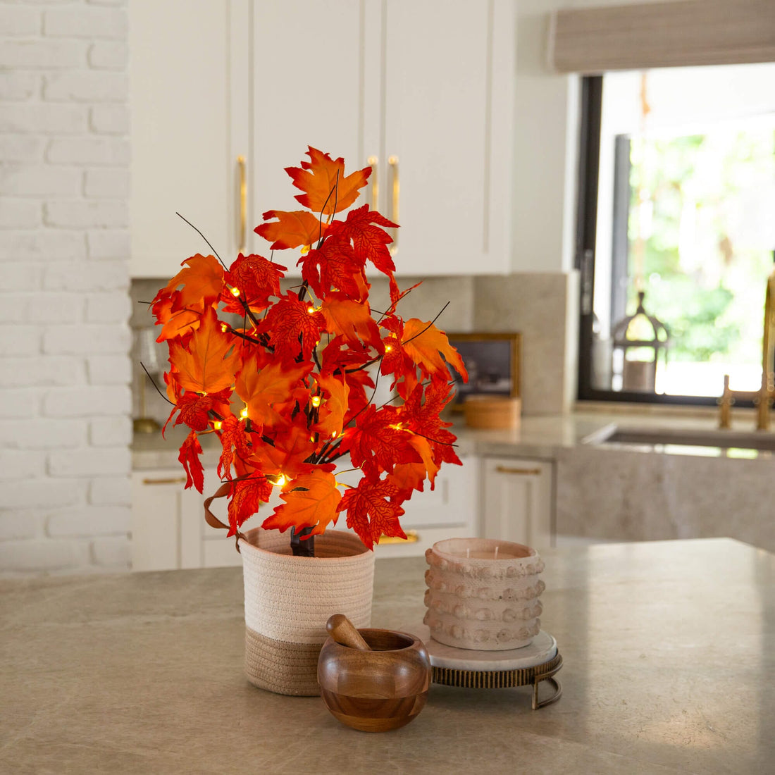 pre lit artificial indoor plants 2' Pre-Lit Bright Autumn Maple Artificial Fall Tree with 24 Warm White LED  Lights and Detachable Base