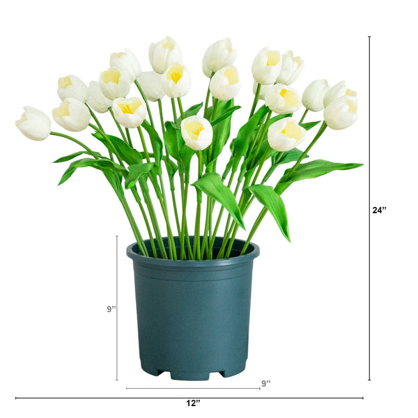 can you plant indoor tulips outside 2' UV Resistant Artificial Tulip Plant (Indoor/Outdoor)