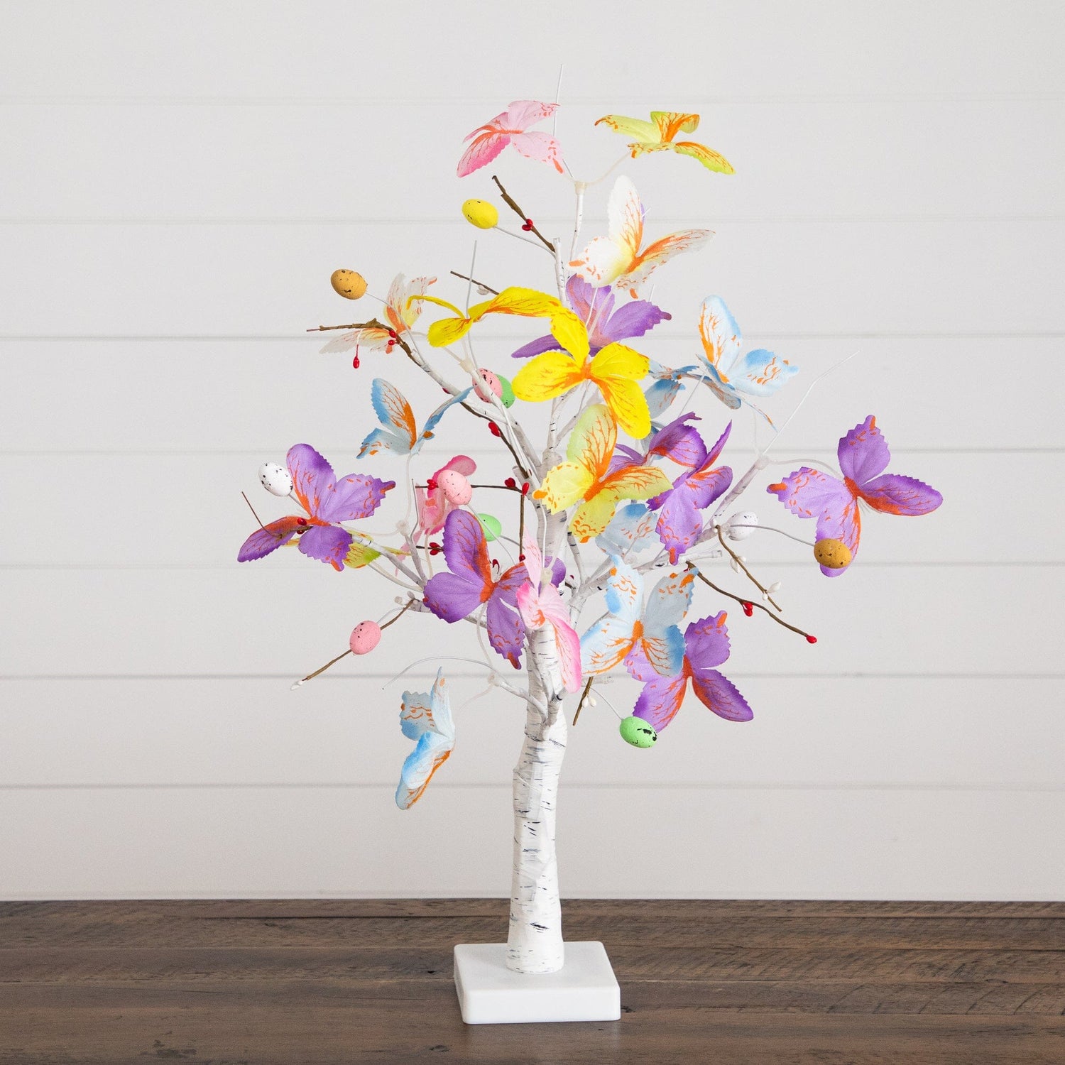 2' Pre-Lit Artificial Butterfly Twig Tree with 24 Warm White LED Lights