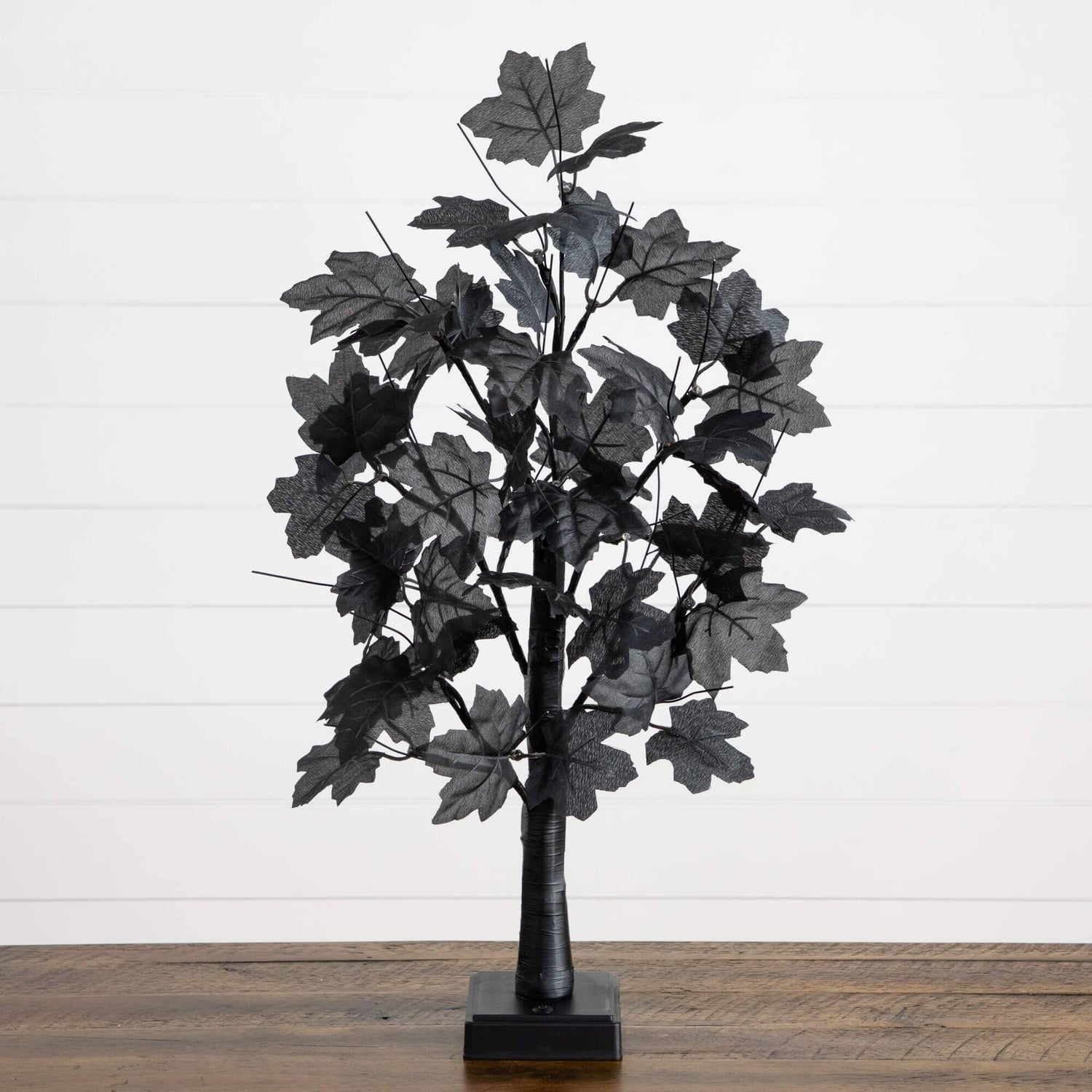 2' Pre-Lit Artificial Halloween Black Maple Tree with 24 Orange & Purple LED Lights