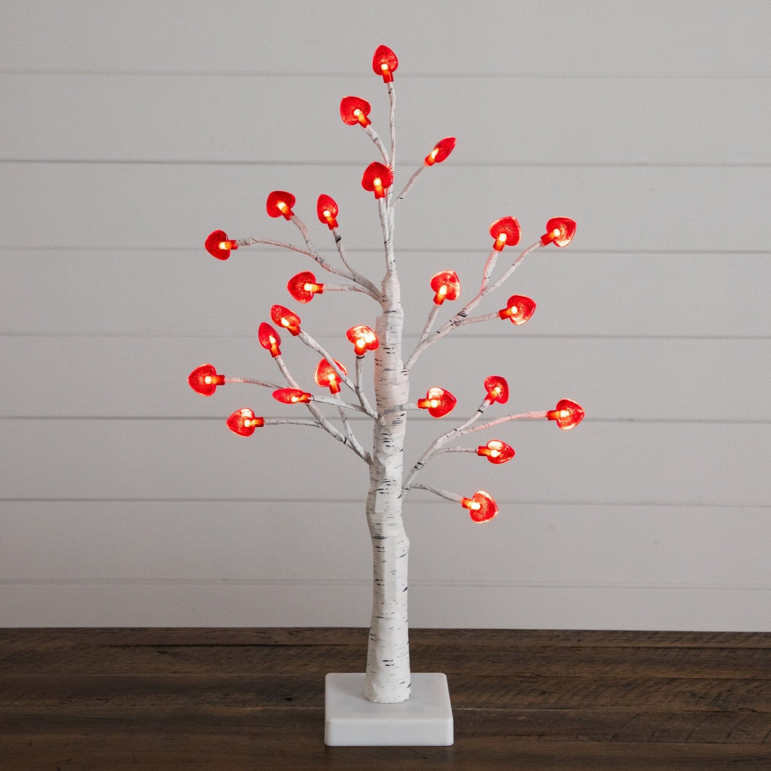 2' Pre-Lit Artificial Valentine's Day Twig Tree with 24 Red Heart-Shaped LED Lights