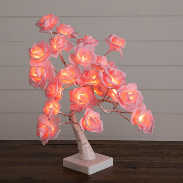 2' Pre-Lit Artificial Valentine's Day Twig Tree with 24 Rose Shaped LED Lights