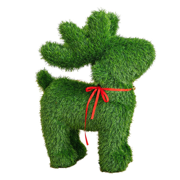2' UV Resistant Artificial Christmas Grass Garden Plush Topiary Reindeer (Indoor/Outdoor)
