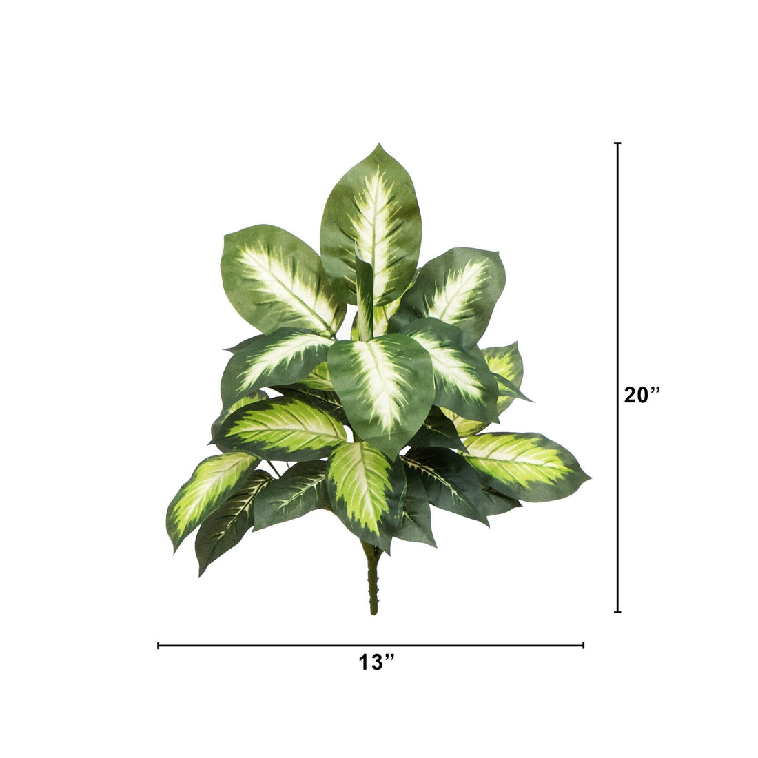 6 dieffenbachia 20” Artificial Golden Dieffenbachia Plant - Set of 6