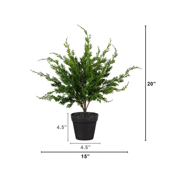 20” Artificial Real Touch Winter Mini Cypress Real Tree