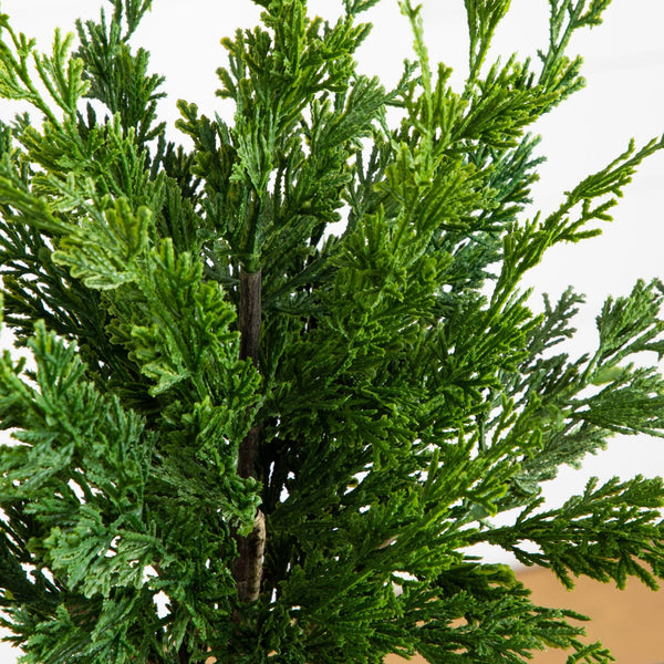 20” Artificial Real Touch Winter Mini Cypress Real Tree