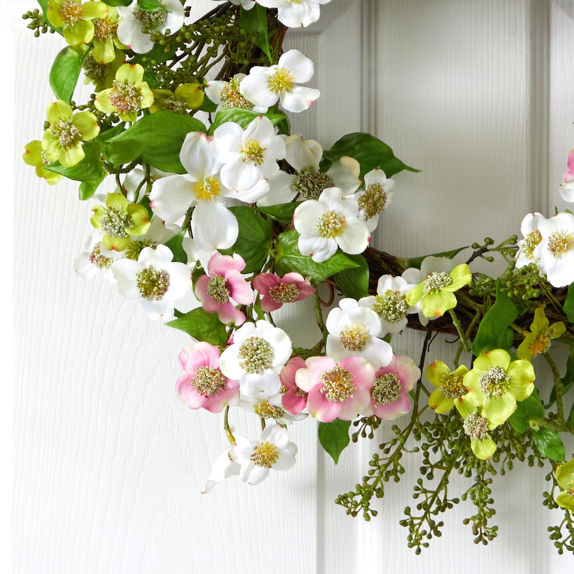 20" Dogwood Wreath Nearly Natural"