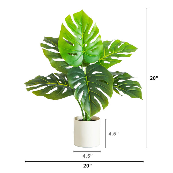 20" Artificial Swiss Monstera Plant