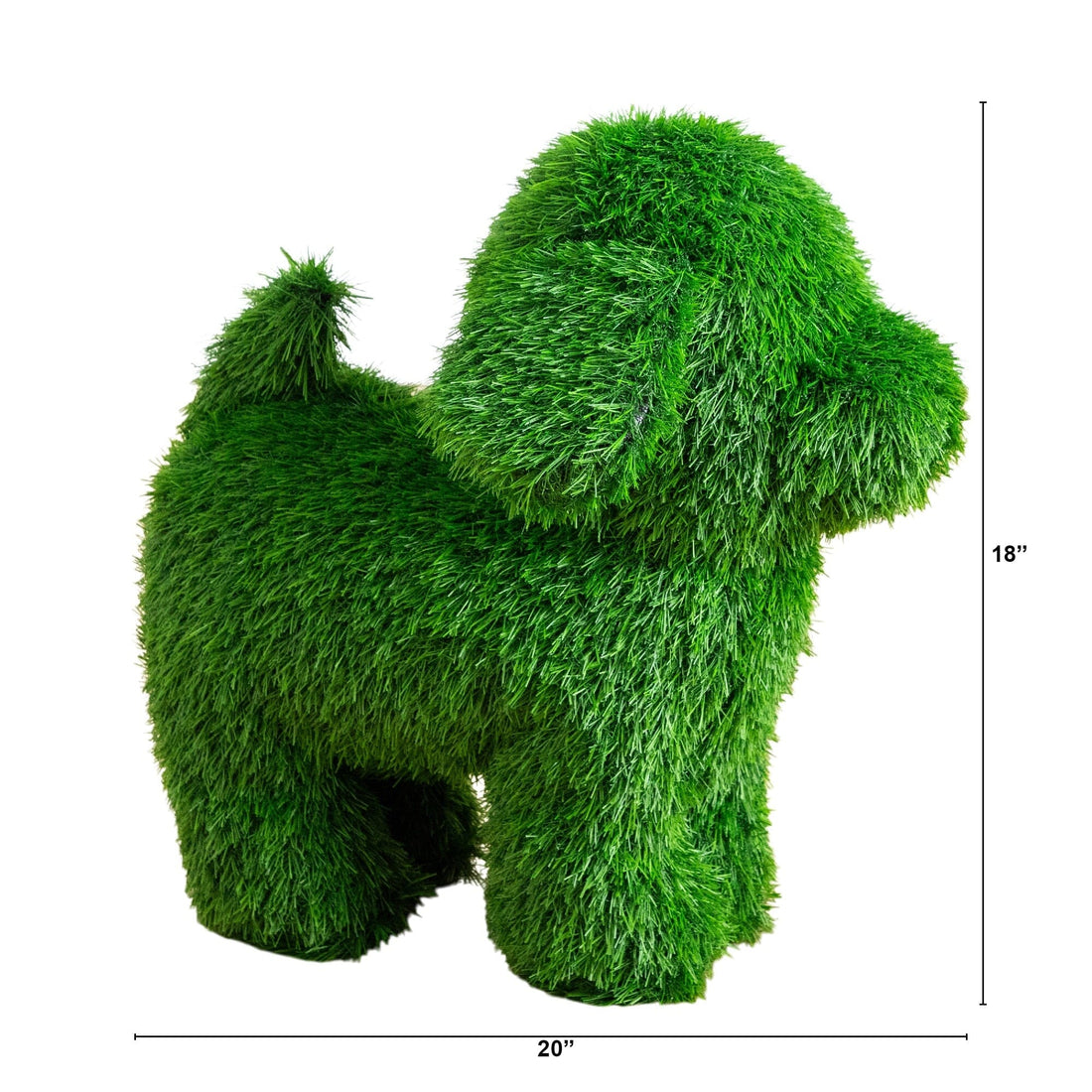 Nearly Natural 18in. UV Resistant Artificial Grass Garden Plush Topiary Puppy Dog