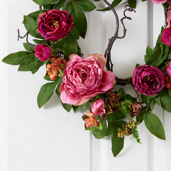 20'' Peony & Berry Wreath