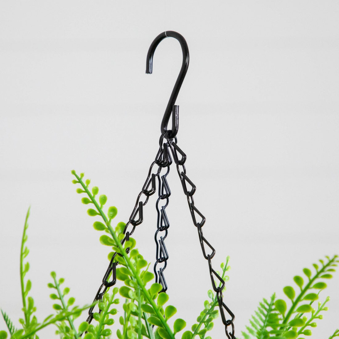 black artificial hanging plant 20” UV Resistant Artificial Mixed Fern Hanging Basket (Indoor/Outdoor) – Nearly Natural