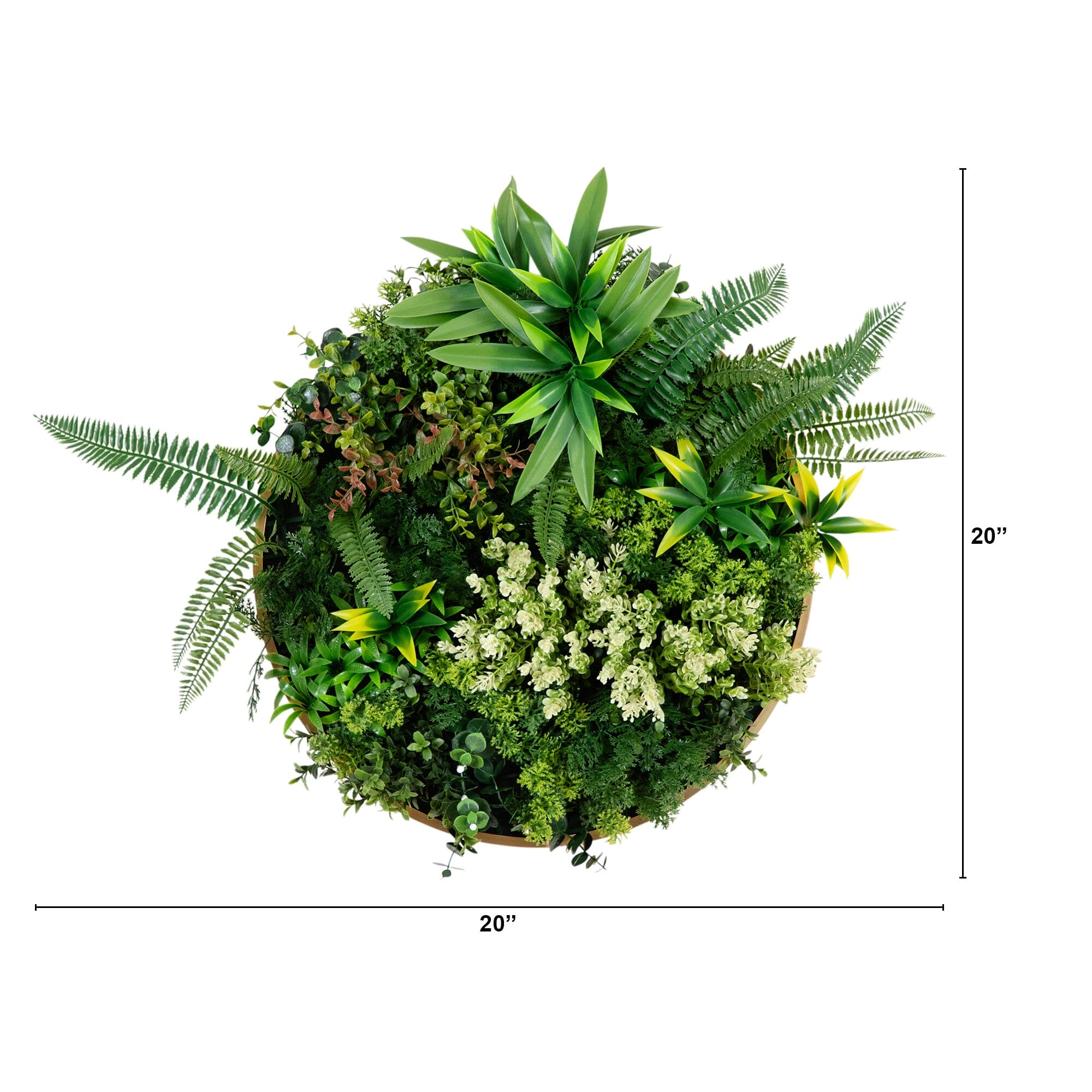 20” UV Resistant Artificial Queensland Rainforest Living Wall Art