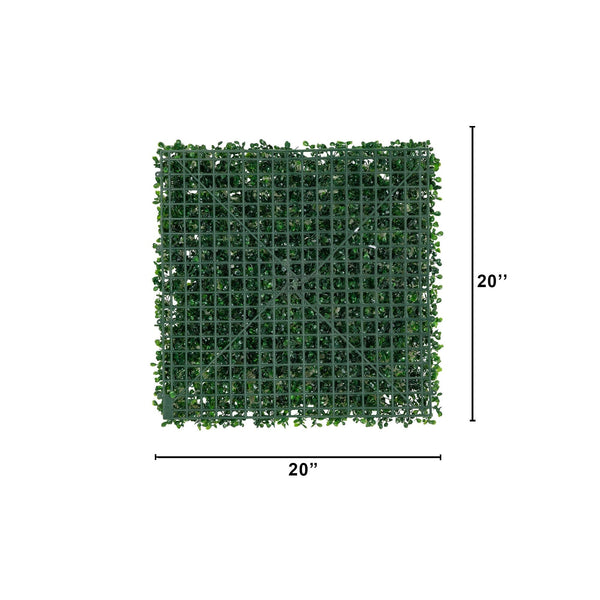 20" x 20" Artificial Boxwood Mat Wall Panel - Set of 12
