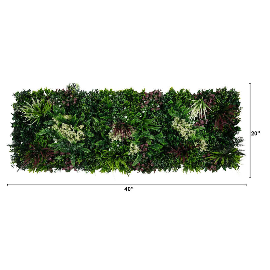 20” x 20” UV Resistant Corfu Island Artificial Living Wall Panels  (Indoor/Outdoor) - Set of 3