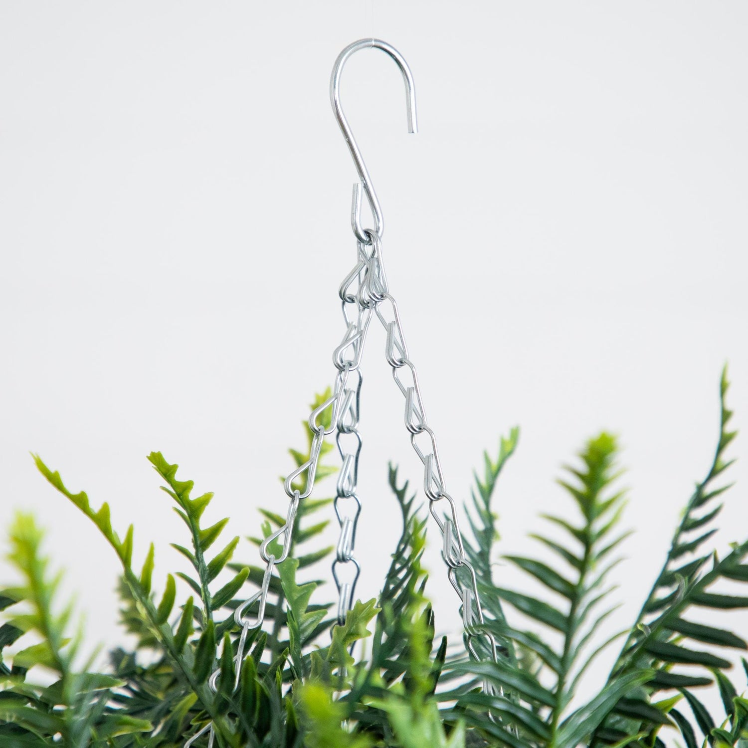 21" UV Resistant Artificial Fern in Hanging Basket (Indoor/Outdoor) - Set of 2