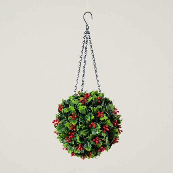 21” UV Resistant Artificial Holly Berry Christmas Hanging Ball (Indoor/Outdoor)