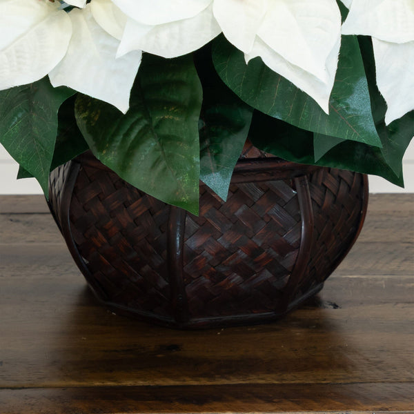 22" Artificial Poinsettia Arrangement in Decorative Planter