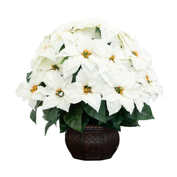 22" Artificial Poinsettia Arrangement in Decorative Planter