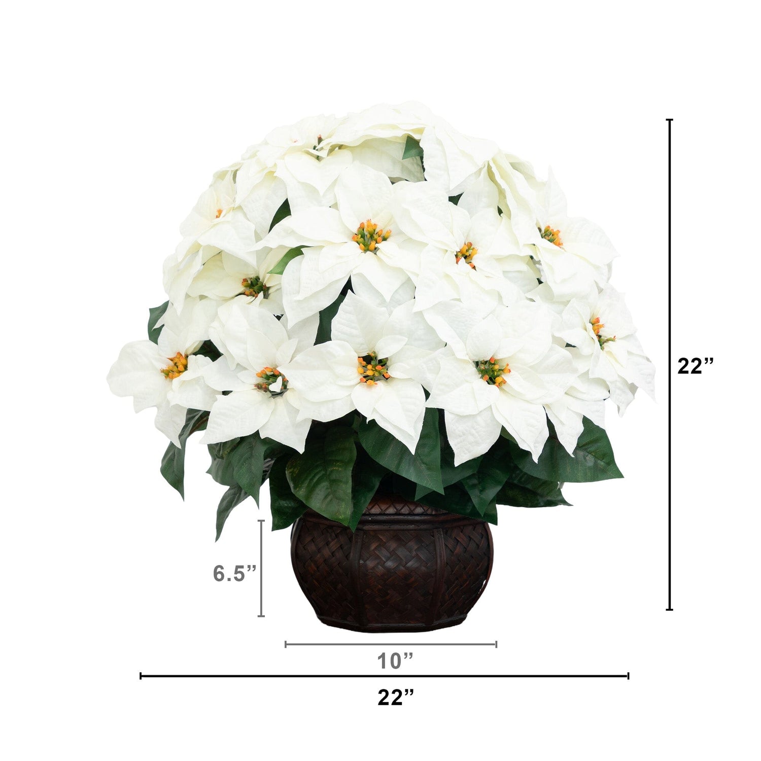 22" Artificial Poinsettia Arrangement in Decorative Planter