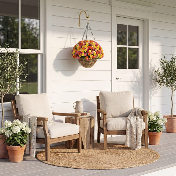 22” UV Resistant Artificial Mixed Daisy Hanging Basket (Indoor/Outdoor)