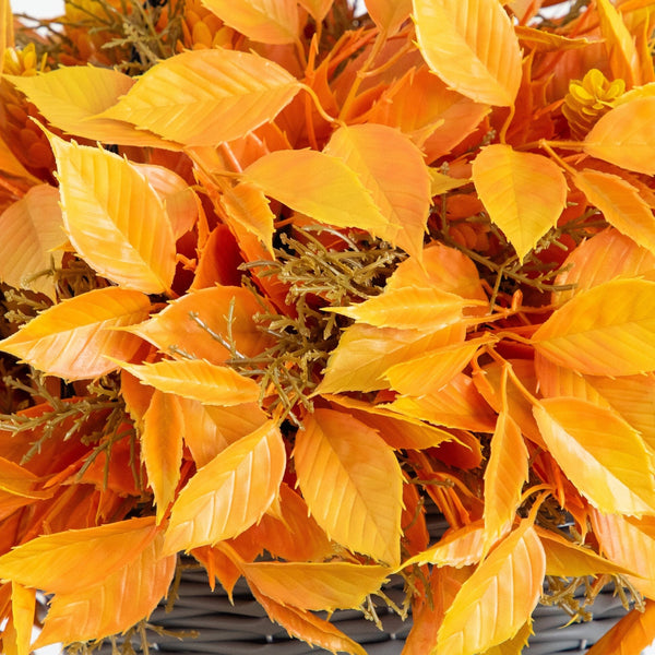 22” UV Resistant Autumn Artificial Fall Foliage Hanging Basket (Indoor/Outdoor)