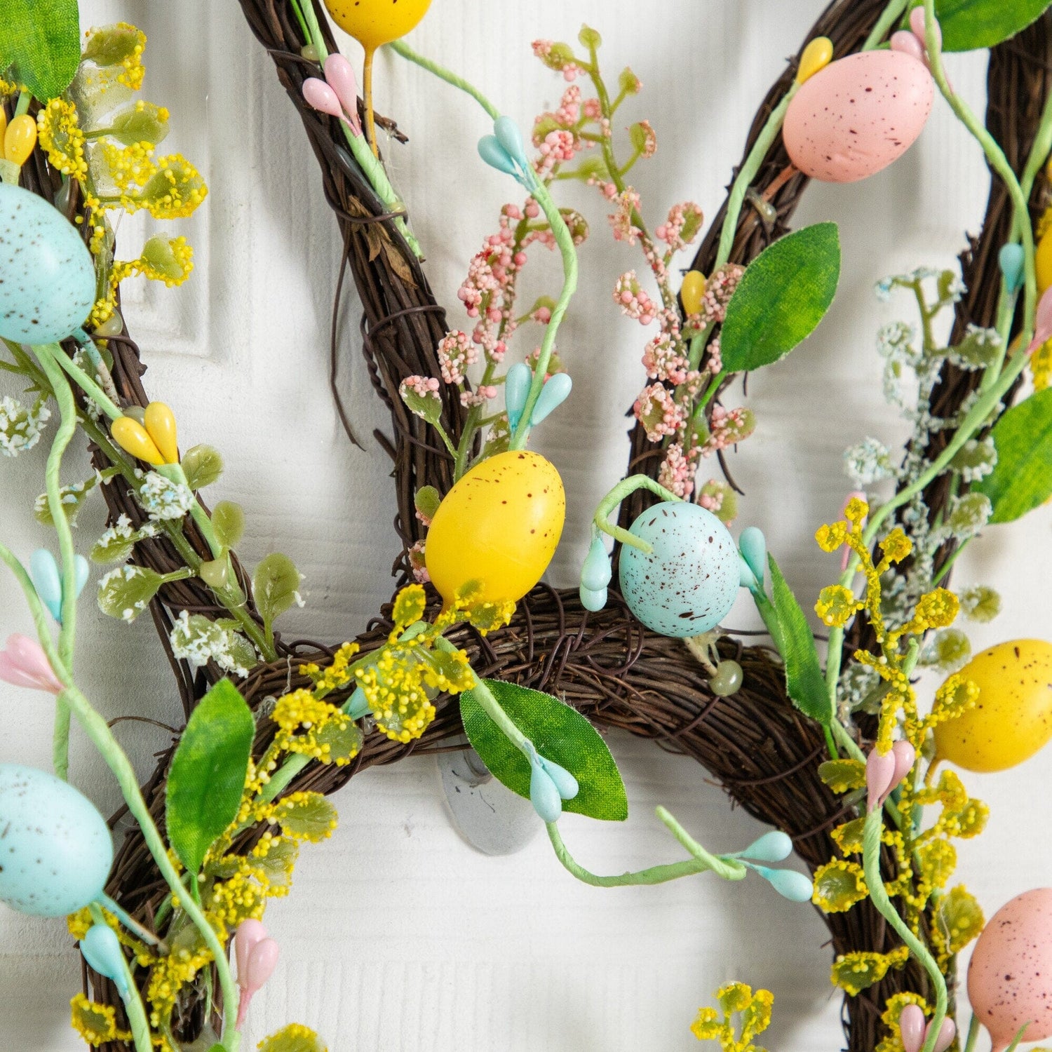 22" Artificial Easter Bunny Shaped Wreath