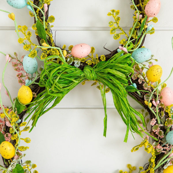 22" Artificial Easter Bunny Shaped Wreath