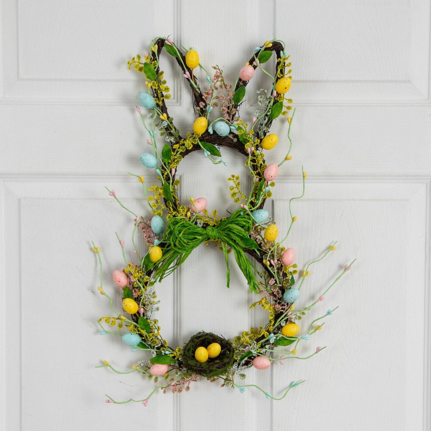 22" Artificial Easter Bunny Shaped Wreath