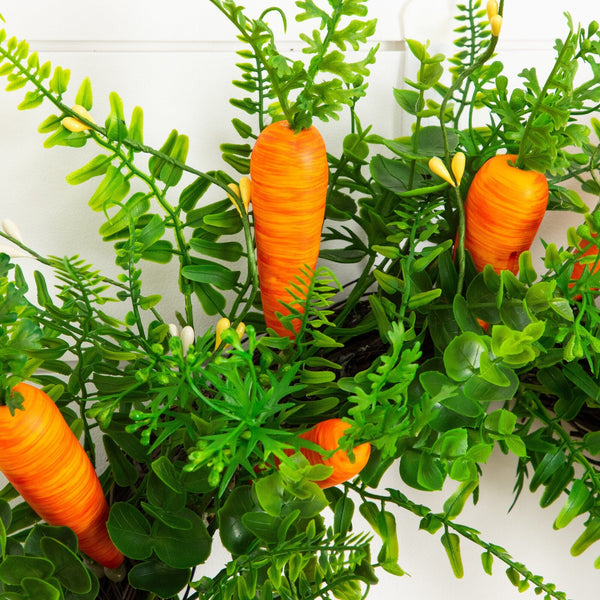 22" Artificial Easter Fern and Carrots Wreath
