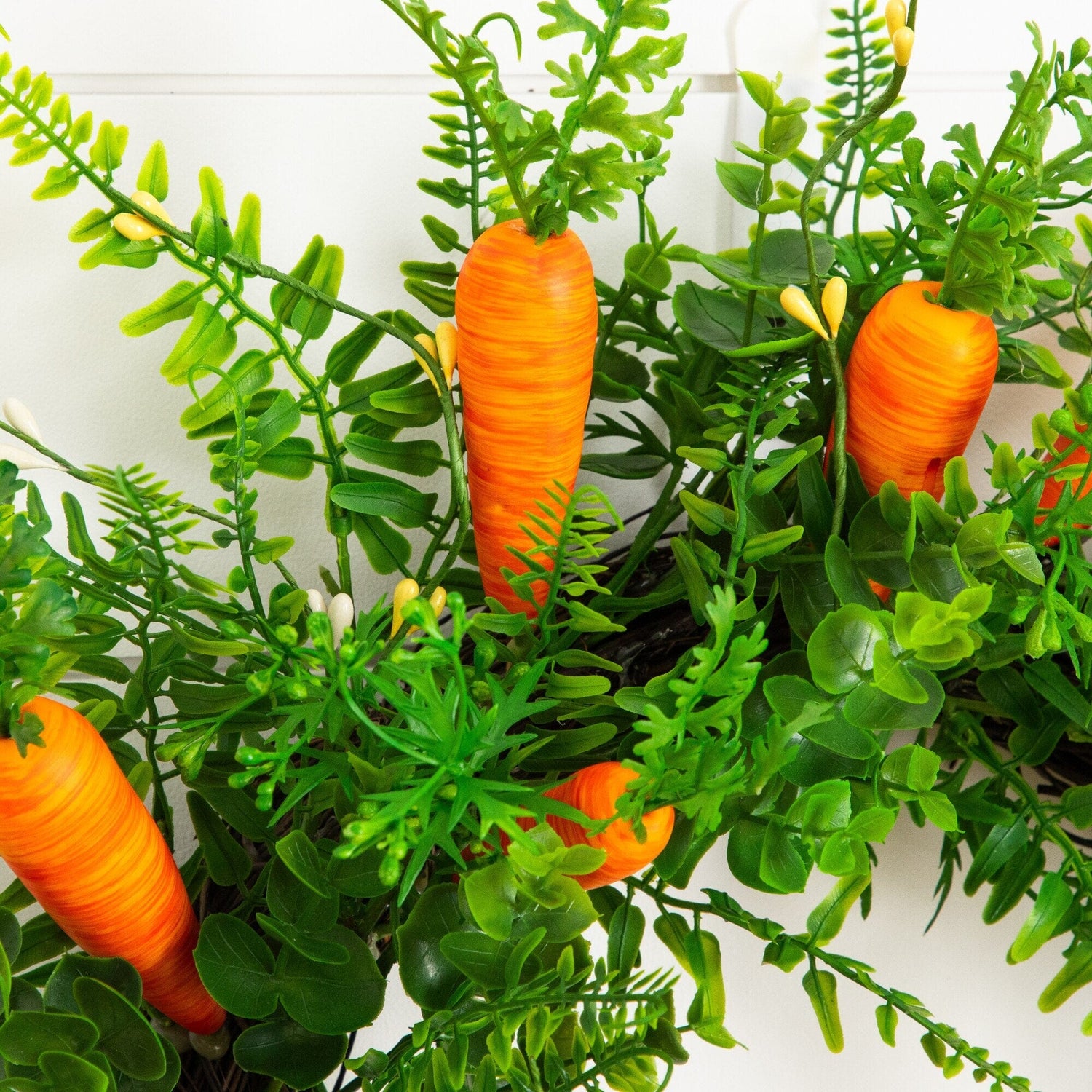 22" Artificial Easter Fern and Carrots Wreath